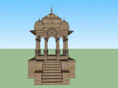 indian jodhpuri stone chatri temple 3D model