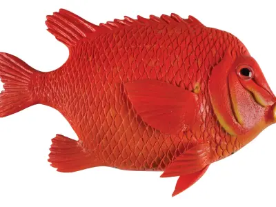 Disneyland Submarine Ride Prop - Red Fish Free low-poly 3D model