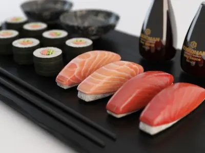 Sushi and Nigiri Plate 3D model