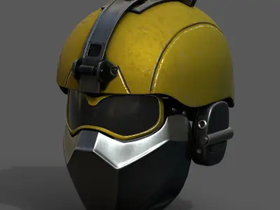 Helmet scifi military combat soldier fantasy cyborg  Low-poly 3D model