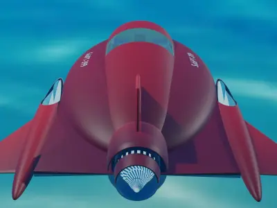 Hydro-Jet spaceship floating in ocean Free 3D model