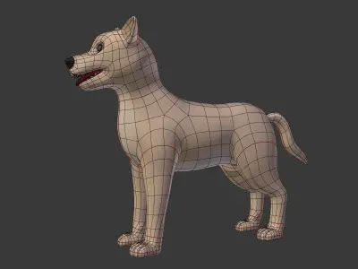 Cartoon Dog Low-poly 3D model