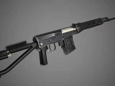 SVD-S sniper Low-poly 3D model
