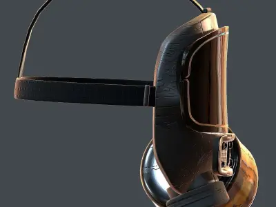 Gas mask helmet 3d model scifi Low-poly  Low-poly 3D model