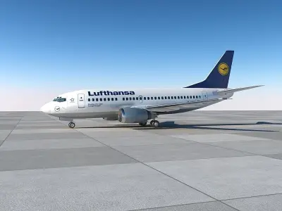 B737-500 lufthansa with interior 3D model