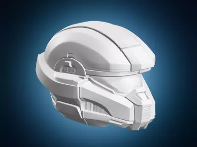 Master Chief Inspired Sci Fi Soldier Helmet 3D print model
