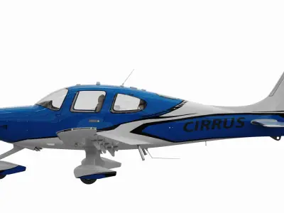 Cirrus SR22T with interior 3D model