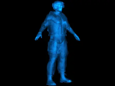 Caucasian Military Mercenary Soldier 3D model