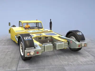 Towbarless Aircraft Tractors LTD TPX-200-S yellow Low-poly 3D model