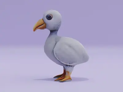 Baby Dodo Cute Bird Low-poly 3D model