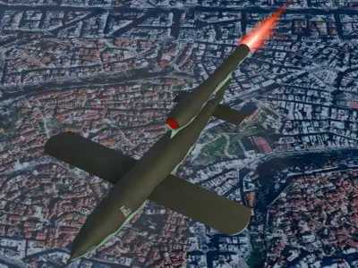 V1 Flying Bomb Low-poly 3D model