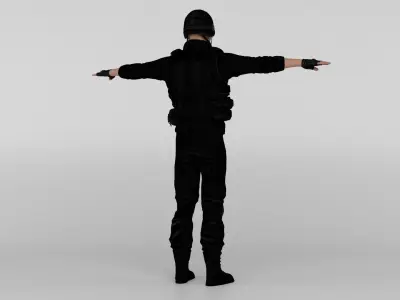 Commando police officer 3D model
