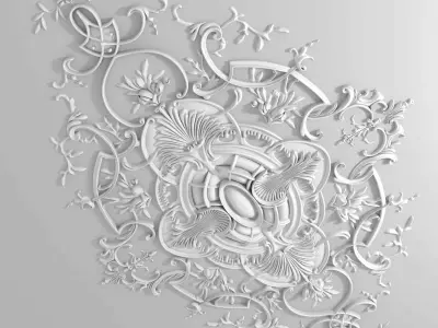 Auberlet Laurent Louis XV ceiling rosette 3D model