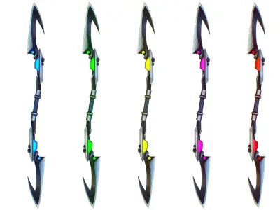 a set of cutting weapons - spear Low-poly 3D model