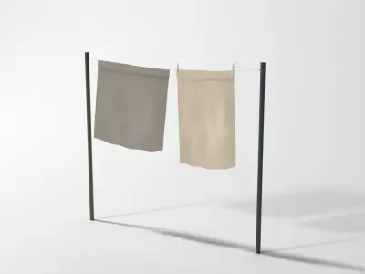 Clothes hanging Free 3D model