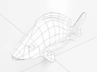 Humpback red snapper fish 3d model  Low-poly 3D model