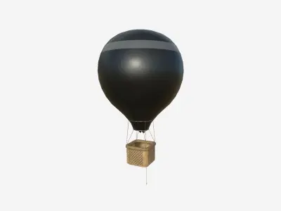 Balloon Hot Air 08 Pirate Skull - Aircraft Cartoon Low-poly 3D model