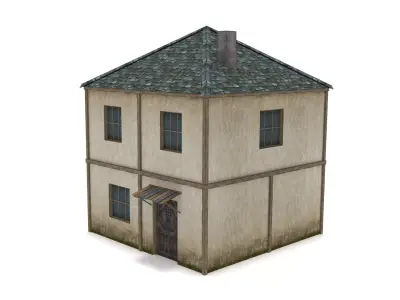 Old Residential House Low-poly 3D model
