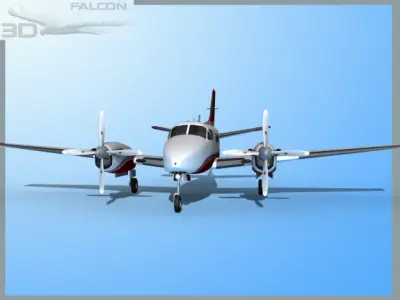 Falcon3D E90 King Air F07 3D model