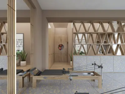 Pilates Reformer Studio Interior 3D model