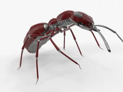 Red robot ant 3D model