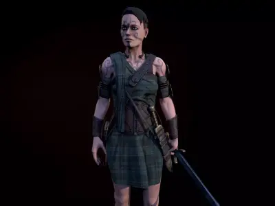 Celtic Warrior Low-poly 3D model