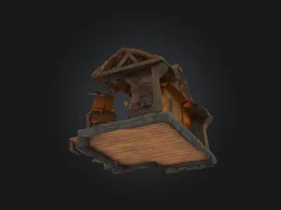 Stylized Medieval Blacksmith Workshop 3D Model Low-poly 3D model