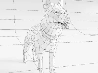 German shepherd low poly 3d model  Low-poly 3D model