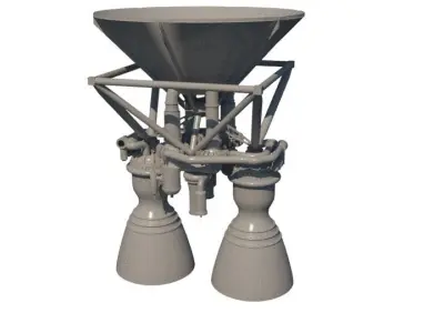 LR87 Rocket Engine Low-poly 3D model