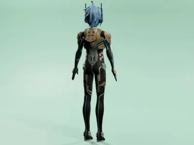 Cyber Boy Low-poly 3D model