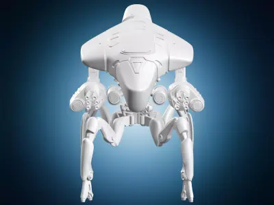 Futuristic Spider Combat Mech Robot 3D print model