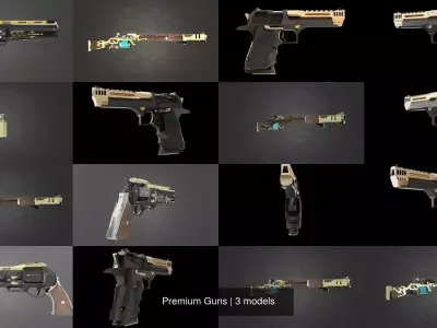 Premium Guns 3D Model Pack