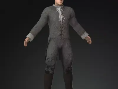 Napoleonic civilian 1812 Low-poly 3D model