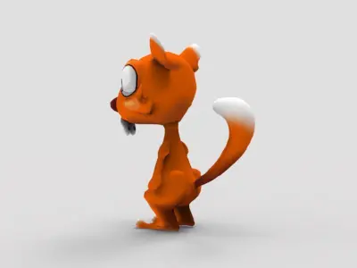Orange Squirrel Low-poly 3D model