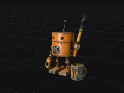 Rusty Painter Robot - 4K PBR High-Poly Character 3D model