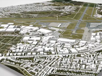 International airport Hamburg Germany 3D model