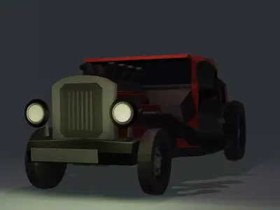 Black Low-poly Hot-Rod Free low-poly 3D model