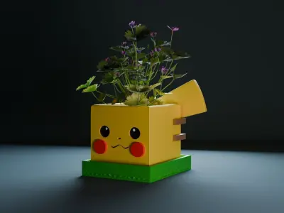 Maceta pokemon Pikachu- pokemon Pikachu flowerpot  3D print model