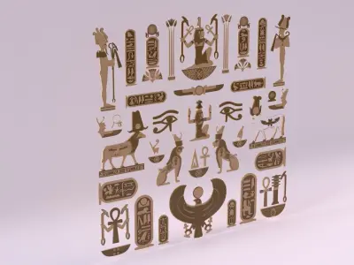 Egyptian Symbols - 041 Low-poly 3D model