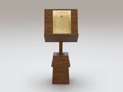 Antique wooden lectern 1 Low-poly 3D model