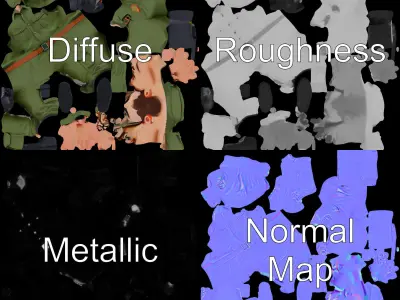 Military Cadet D Character Model Rigged and Animated Low-poly 3D model