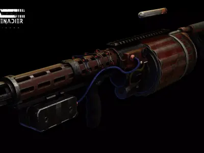 Grenade Launcher Alpha Grenadier Low-poly 3D model