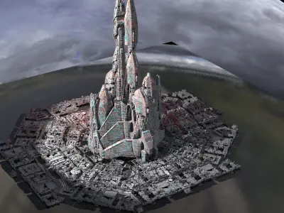 Moon base government base 3D model