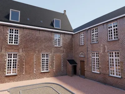 Old building courtyard 3D model
