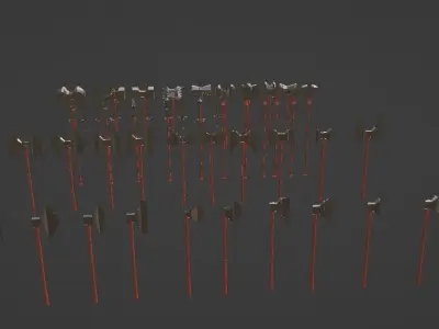 Ork weapons collection  Low-poly 3D model