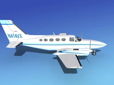 Cessna 414A Chancellor V06 3D model