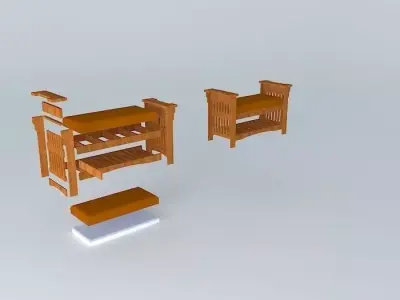 Mission Style Bench Free 3D model