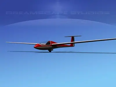 Venture Sailplane V07 Low-poly 3D model