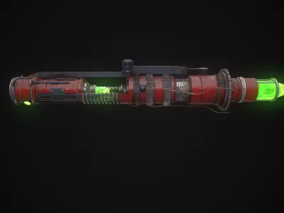 steampunk lightsaber Low-poly 3D model