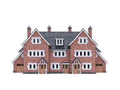 English Brick House 03 Low-poly 3D model